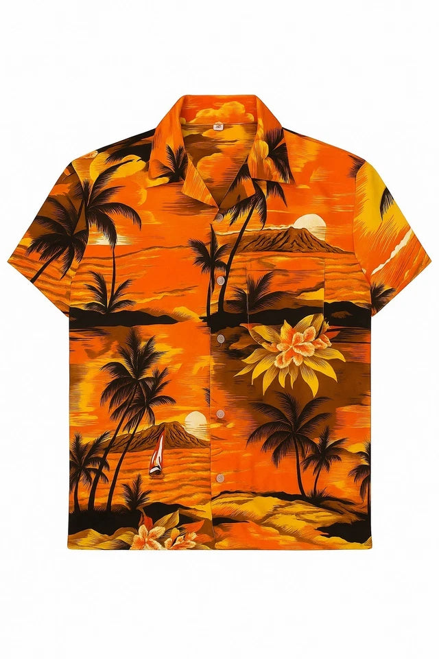 Men's Hawaiian Shirt Palm Tree Aloha Stag Beach Holiday Summer Party Fan Shirt