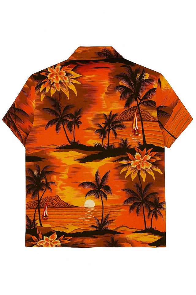 Men's Hawaiian Shirt Palm Tree Aloha Stag Beach Holiday Summer Party Fan Shirt