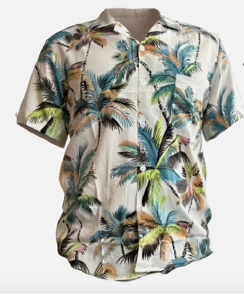 Men's Hawaiian Shirts, Holiday Palm Tree, Print Stag Party