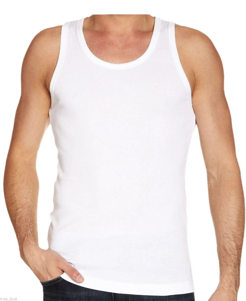 MEN'S VESTS 100% Cotton TANK TOP SUMMER TRAINING GYM