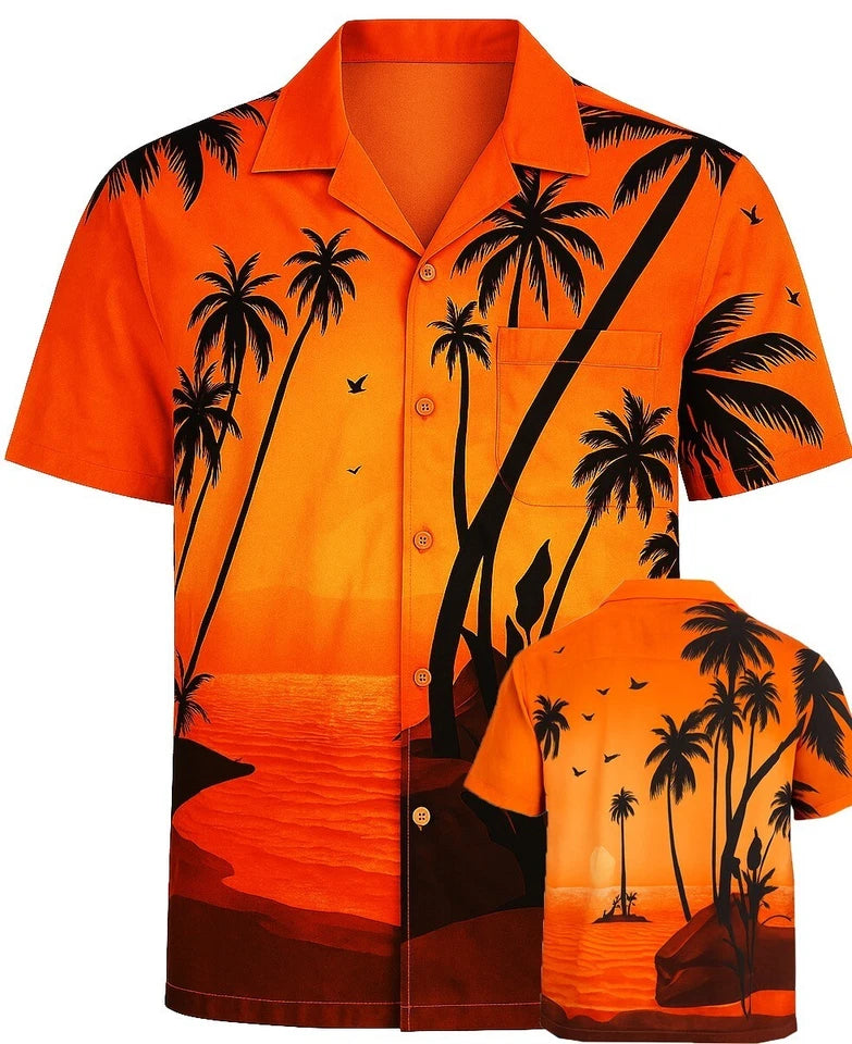 Men's Hawaiian Shirt Palm Tree Aloha Stag Beach Holiday Summer Party Fan Shirt