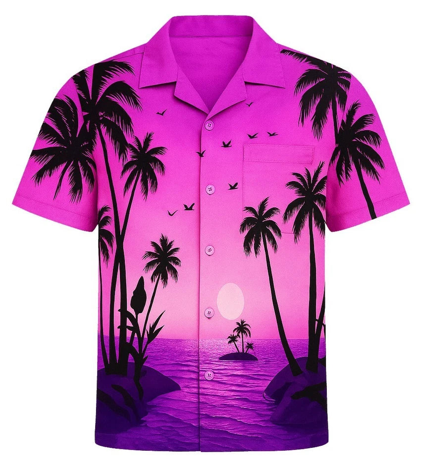 Men's Hawaiian Shirt Palm Tree Aloha Stag Beach Holiday Summer Party Fan Shirt