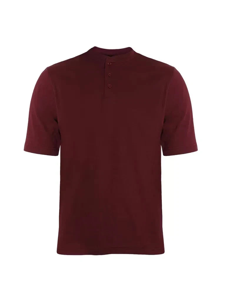 Men's Short Sleeve Henley T-Shirt Premium Quality for Plain Grandad Neck Tops Casual Summer