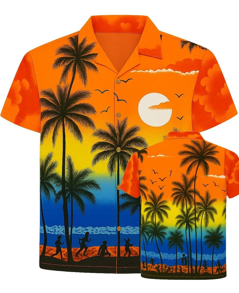 Men's Hawaiian Shirt Palm Tree Aloha Stag Beach Holiday Summer Party Fan Shirt