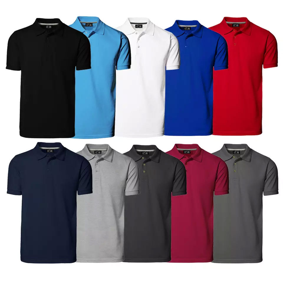 Men's Pique Polo Plain Polo Shirt Workwear 100% Cotton Short Sleeve